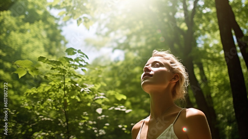 young adult woman in a nature