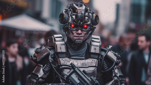 robot and cyborg, human in ...