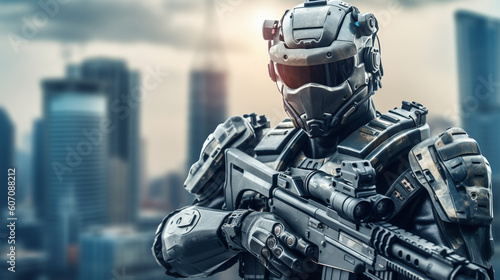robot or cyborg, human in c...