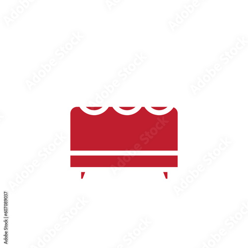 Fabric Pouffe Seat Solid Icon