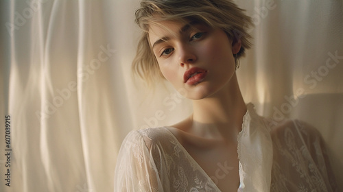 beautiful slim young adult ...