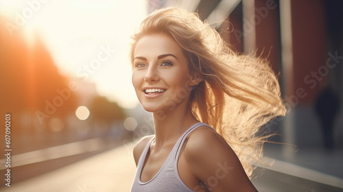 young adult woman, outdoors...