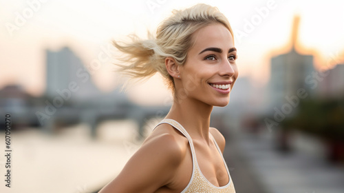 young adult slim blond cauc...