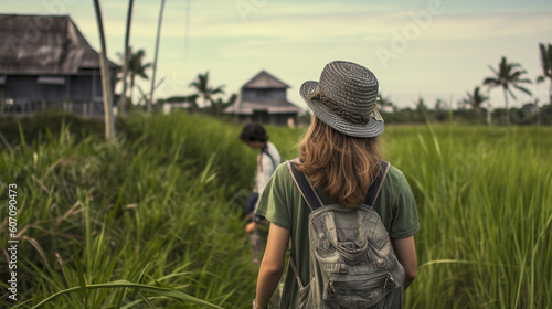 young adult woman and man, ...