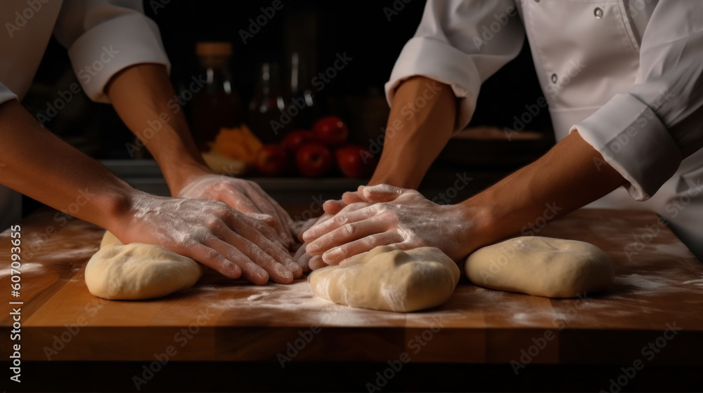 person kneading dough Generative Ai