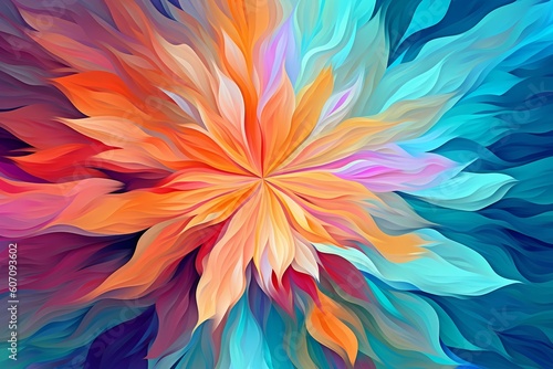 Wallpaper Mural Vibrant Floral Background, Abstract Handdrawn Illustration, generative ai generated Torontodigital.ca