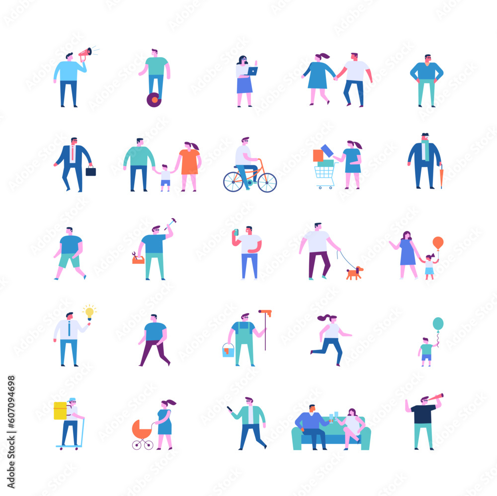 Tiny people flat set isolated on white background Tiny people flat set isolated on white background