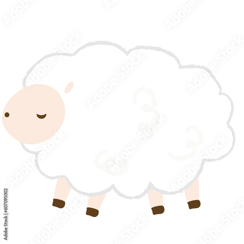 Wallpaper Mural A cute cartoon-style sheep with closed eyes. Torontodigital.ca