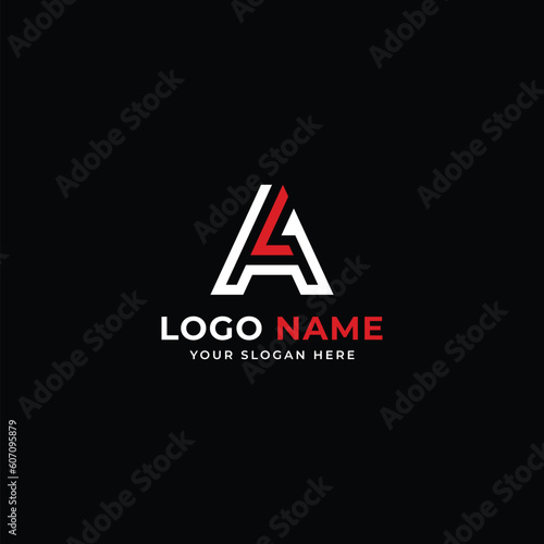 AL Initial letter logo, vector stock logo template