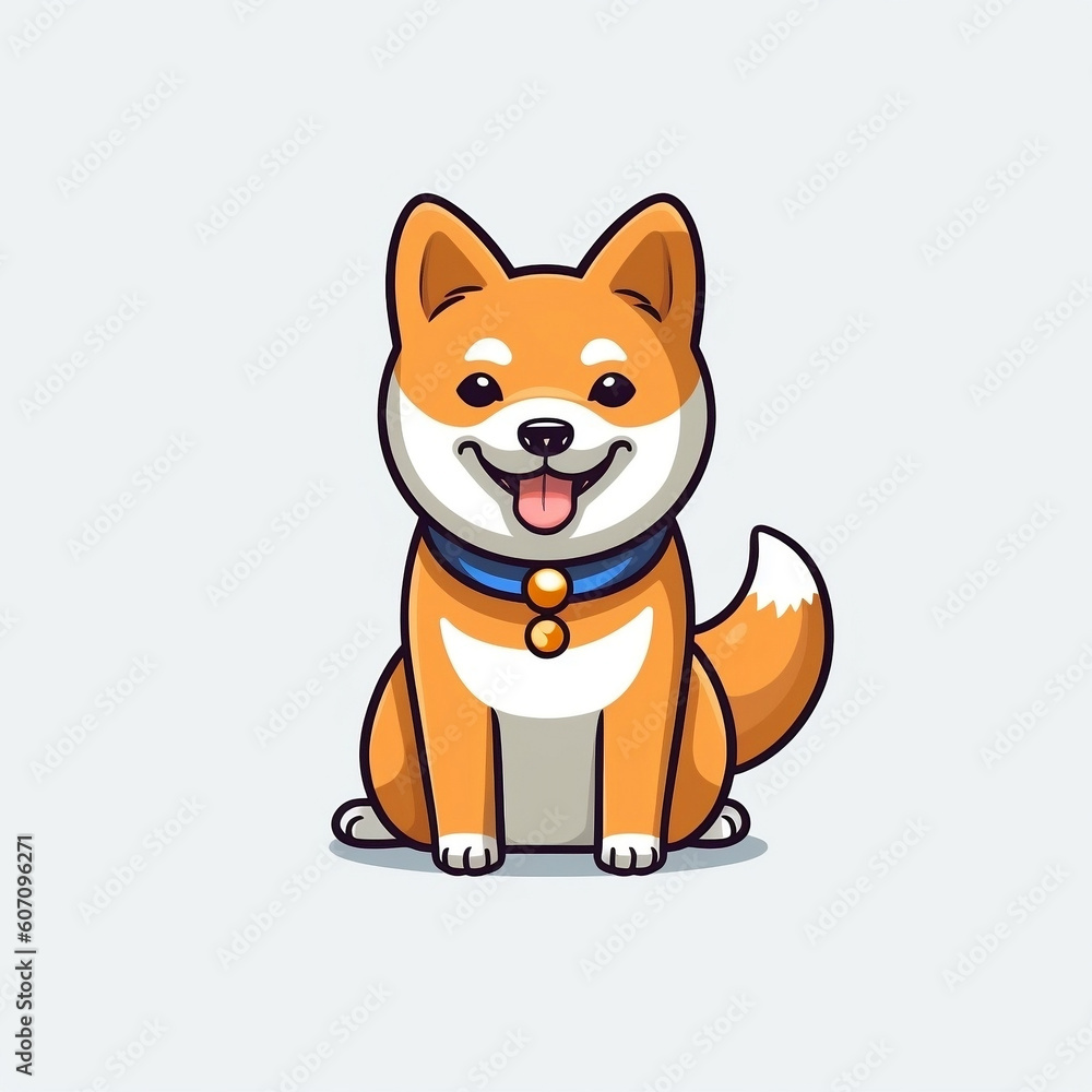Fototapeta premium Whiskered Wonders: Iconic Shiba Inu Cartoon Pictures for Joyful Visual Journeys