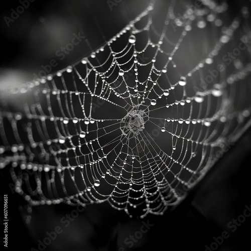 Symétrie Délicate : Toile d'Araignée en Macro, l'Émerveillement d'un Tissage Naturel