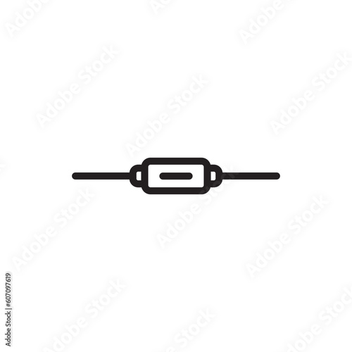 Capasitor polystyrene black line icon.
