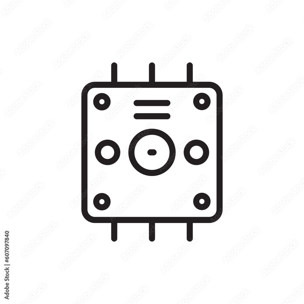 Capasitor variable black line icon. Capasitor variable black line icon.