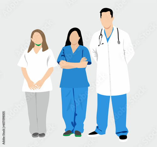 Vector of a medical staff, group of doctors and nurses