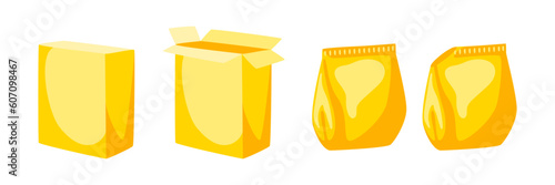 Breakfast cereal package. Image of healthy food.