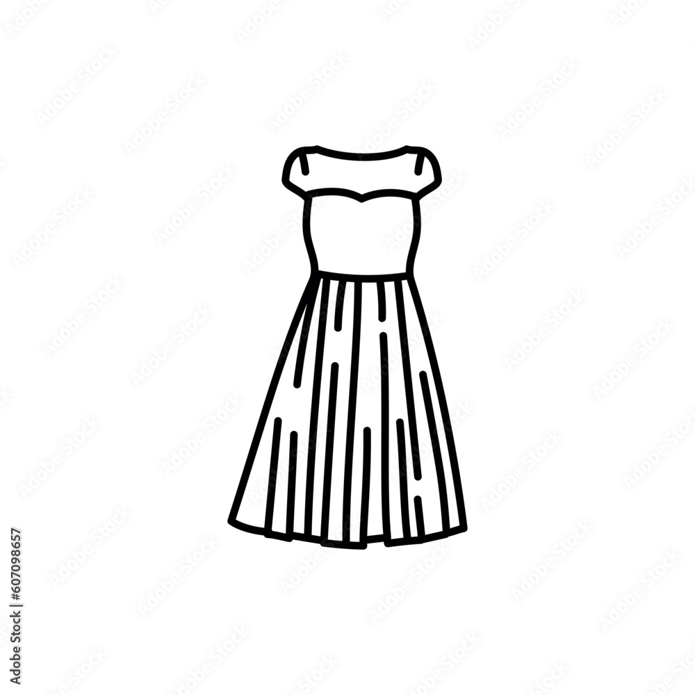 Tutu dress black line icon. Tutu dress black line icon.