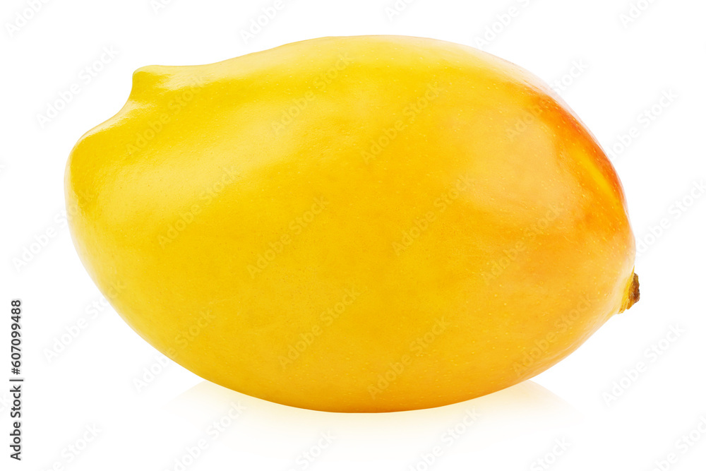 Whole ripe yellow mango. Isolated on a white background. Whole ripe yellow mango. Isolated on a white background.