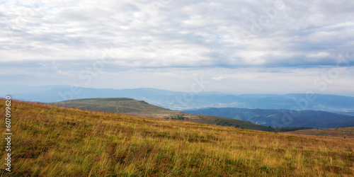 carpathian countryside with grassy meadows. view in to the distant rural valley