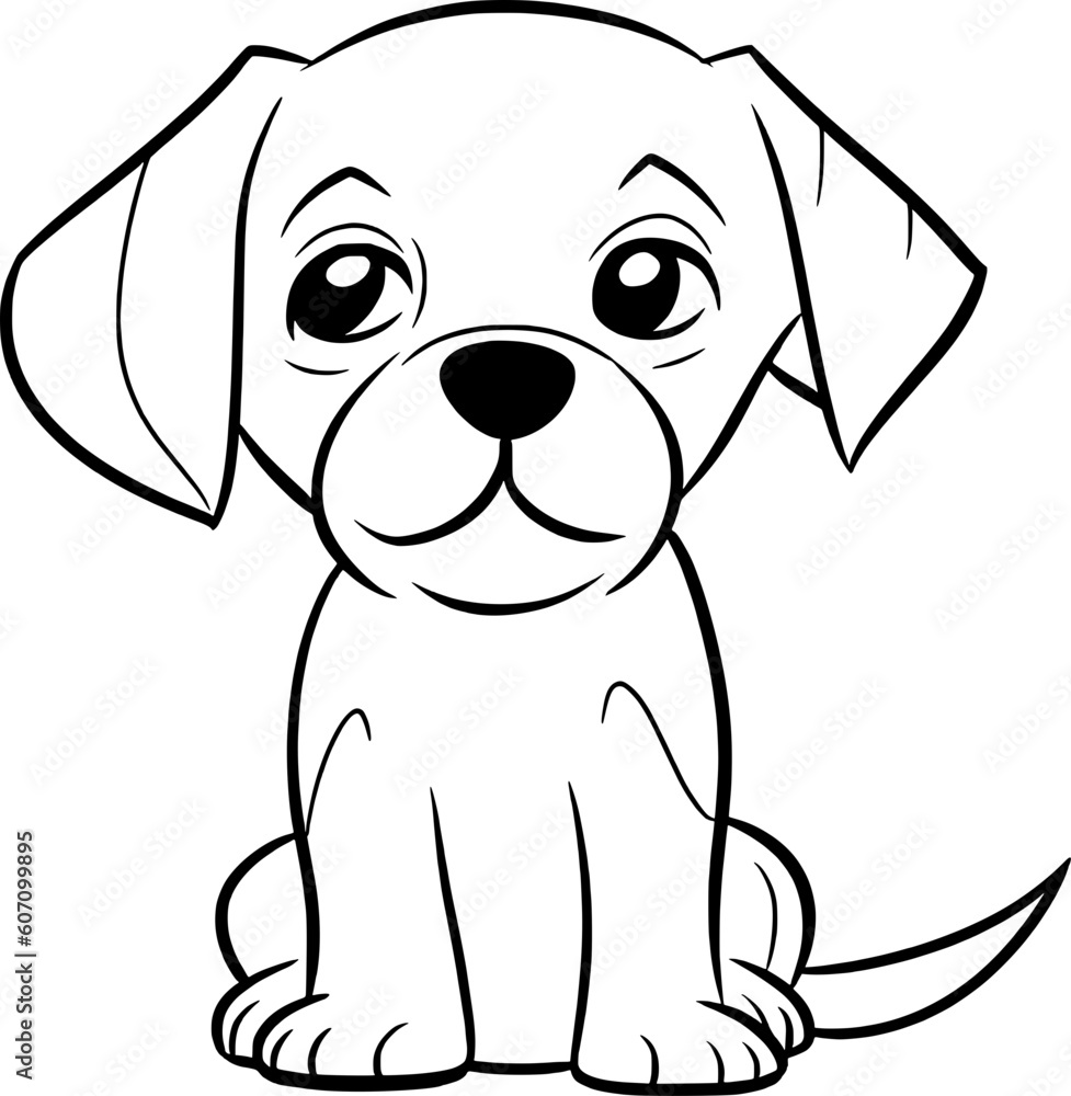Fototapeta premium Puppy Line Art