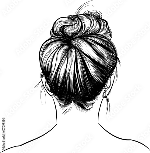 Women Hair Bun Hairstyle Clipart