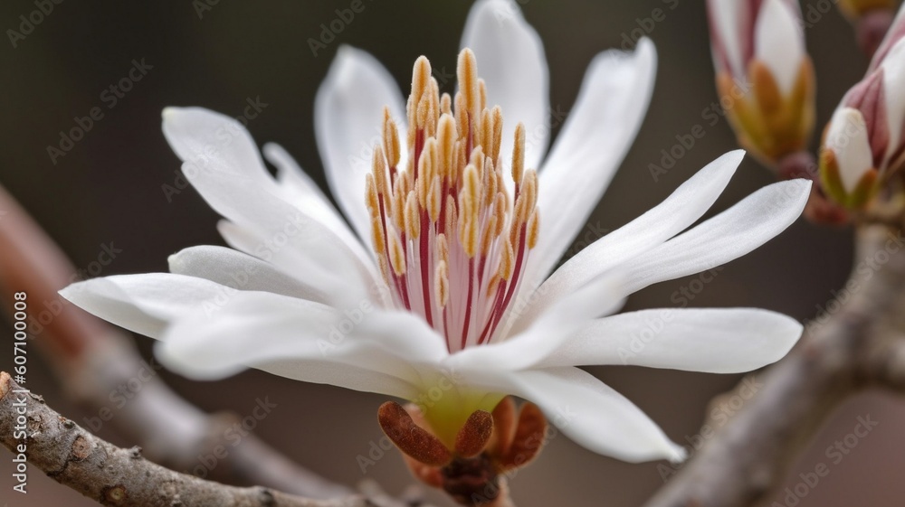 Fototapeta premium white magnolia flower Generative AI