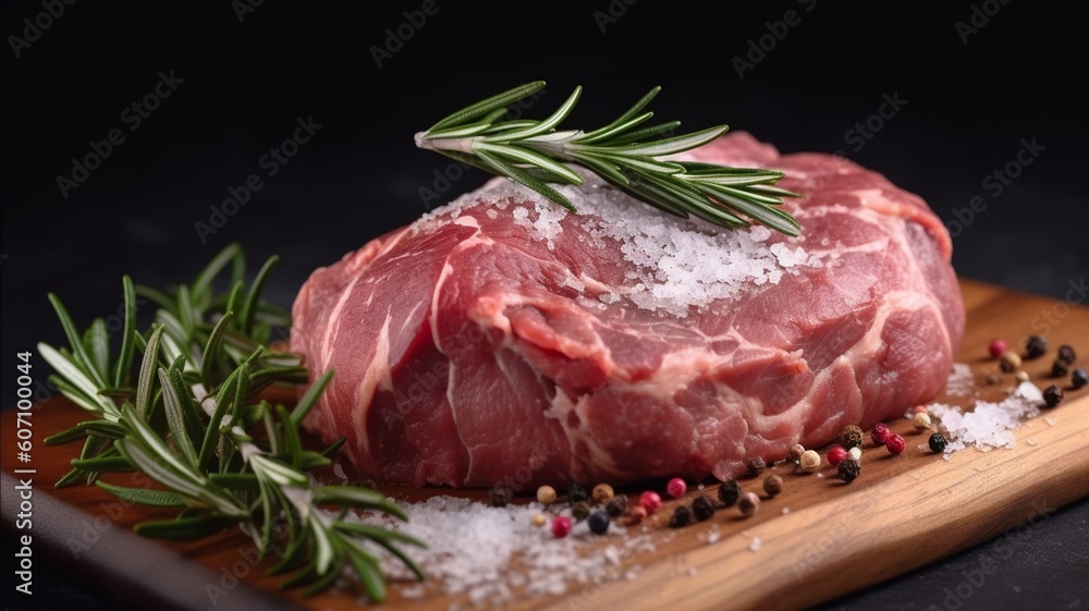Delicious raw meat on skewers Generative AI Delicious raw meat on skewers Generative AI