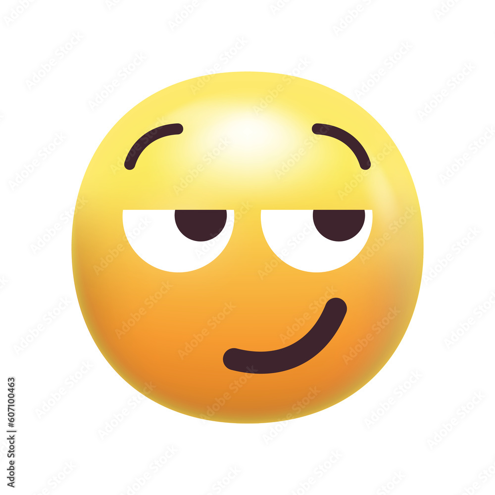 Smirking emoji face. sexual emoticon with suggestive smile and smug face , flirting, looking side, smirk, simper, emotions Smirking emoji face. sexual emoticon with suggestive smile and smug face , flirting, looking side, smirk, simper, emotions