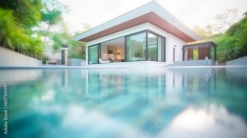 pool in expensive luxury villa Generative AI © Dyeru
