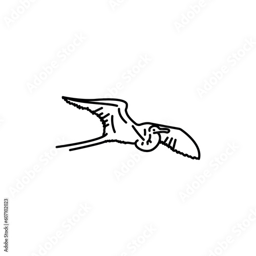 Frigatebird black line icon.