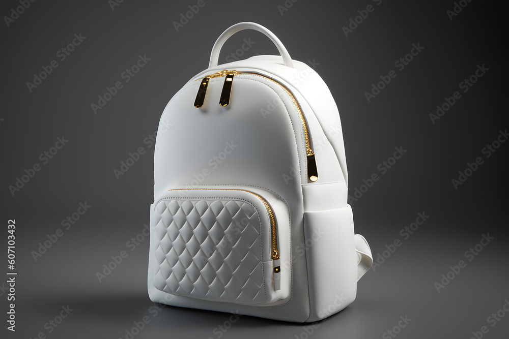 Modern backpack on white background. Empty carry schoolbag or handbag mock up, front view. Generation AI Modern backpack on white background. Empty carry schoolbag or handbag mock up, front view. Generation AI