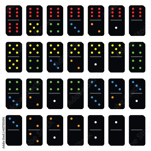 Domino Black and Colored Balls Set