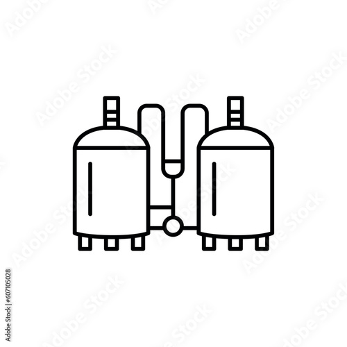 Brewing process black line icon.
