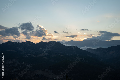 Beautiful panorama of the mountains . Landscape photo taken in the mountains located in Turkey.