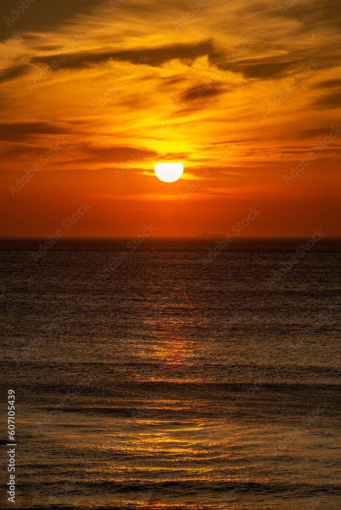 morning sunrise over atlantic ocean in virginia beach virginia