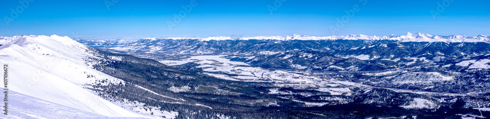 breckenridge colorado ski resort town and ski slope in spring