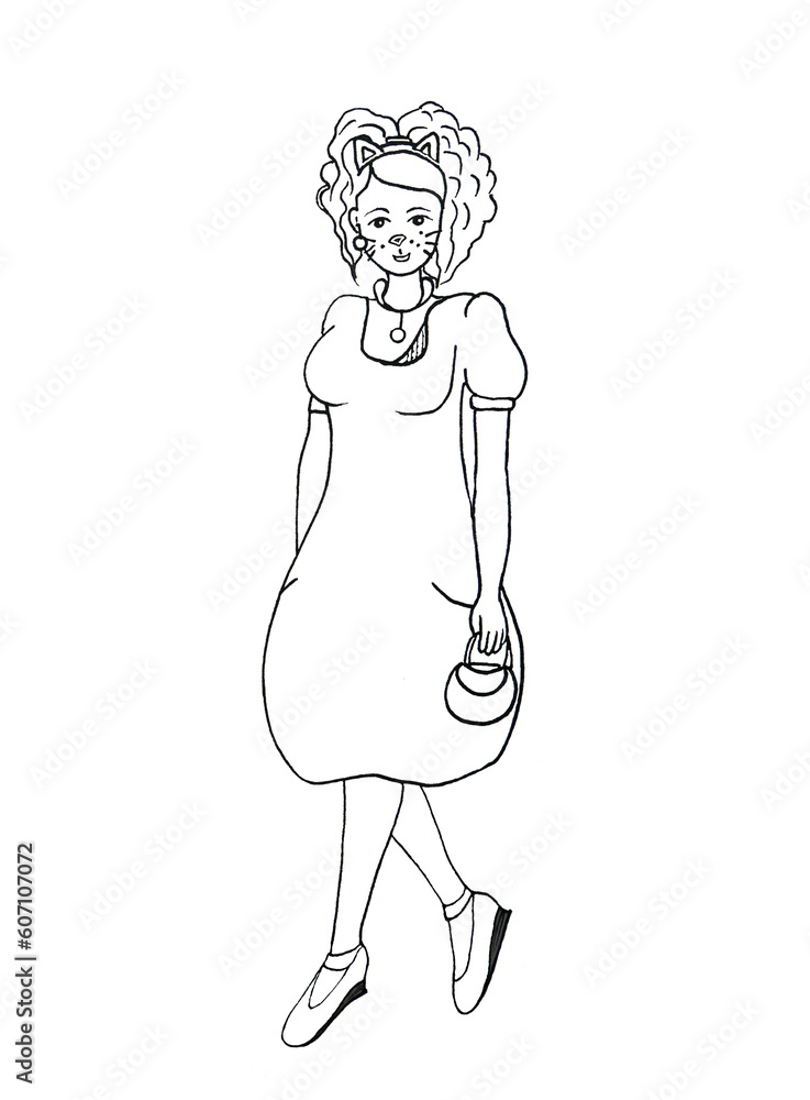 Model of a beautiful tall cat girl graphics Model of a beautiful tall cat girl graphics