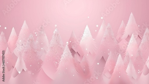 Pink Christmas background Generative AI