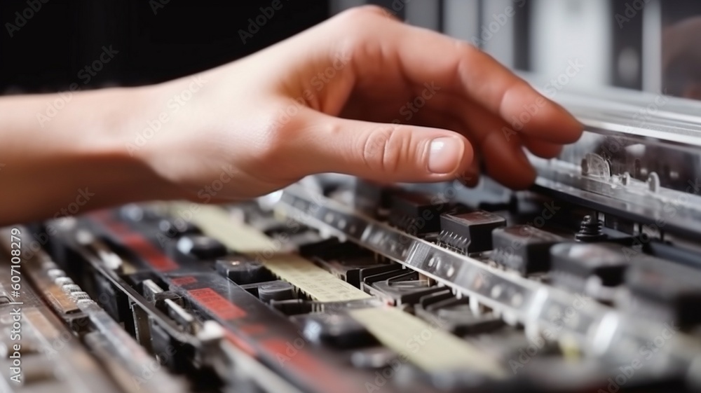hands of a man at dj station Generative AI hands of a man at dj station Generative AI