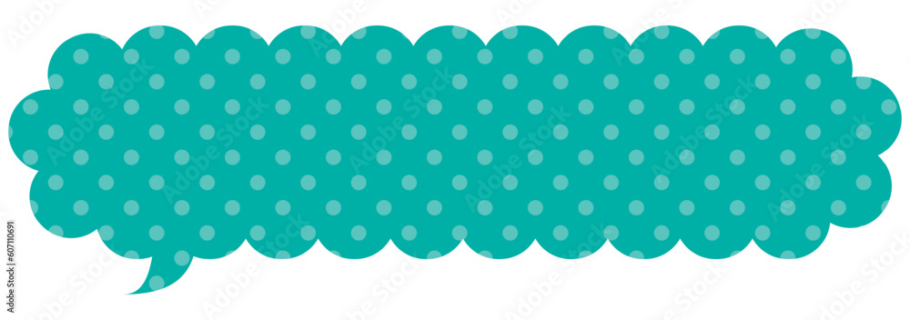 吹き出しのイラスト11【ドット柄（緑）】