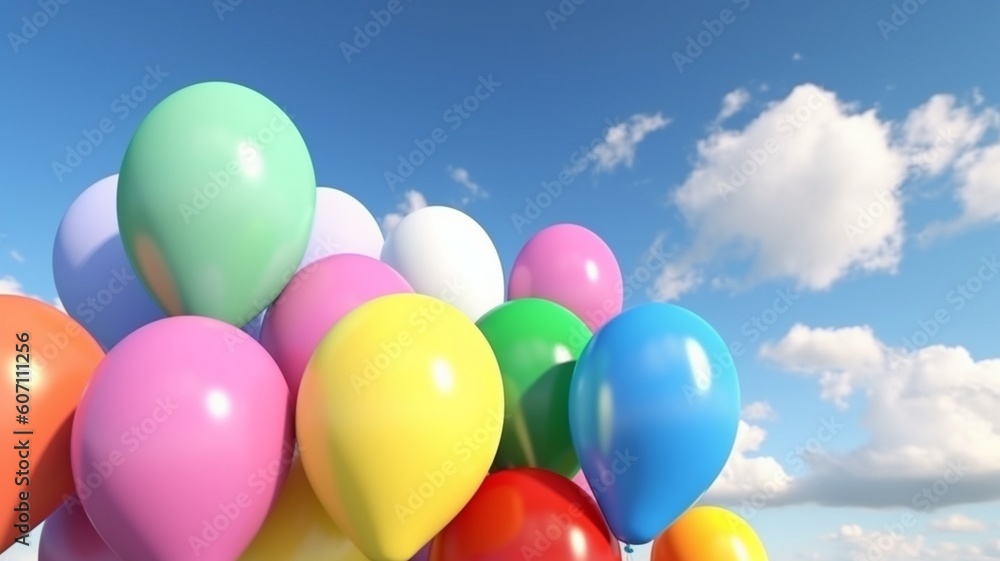 colorful balloons in the sky Generative AI colorful balloons in the sky Generative AI