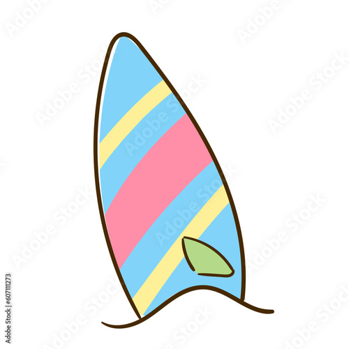 Summer holiday activity symbols set_Surfing board © Niscala