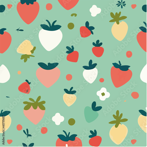 cute simple strawberry pattern, cartoon, minimal, decorate blankets, carpets, for kids, theme print design
