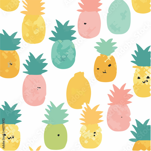 cute simple pineapple pattern, cartoon, minimal, decorate blankets, carpets, for kids, theme print design
