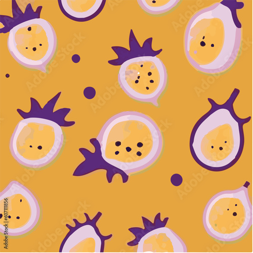 cute simple passionfruit pattern, cartoon, minimal, decorate blankets, carpets, for kids, theme print design
