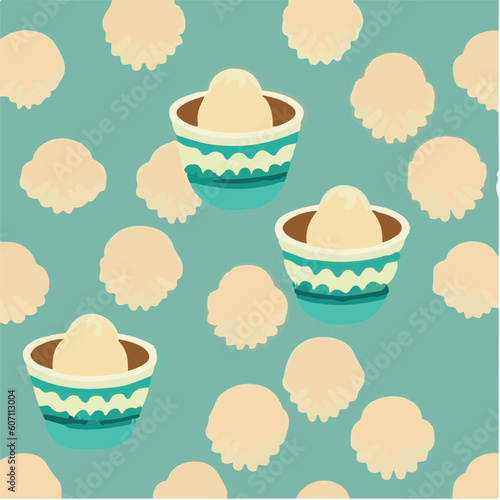 cute simple bakso pattern, cartoon, minimal, decorate blankets, carpets, for kids, theme print design
