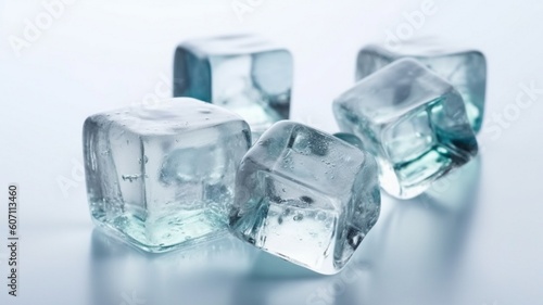 ice cubes isolated on white background Generative AI
