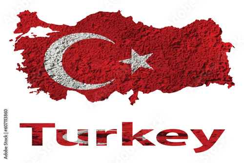 Map of Turkey with flag inside 