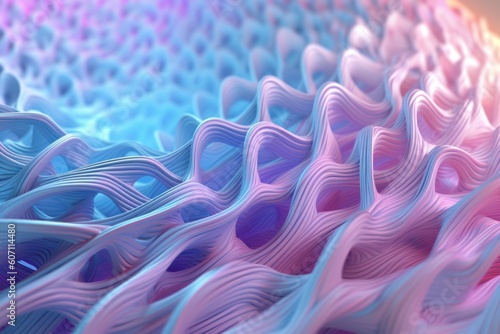 close-up view of a futuristic parametrical matherial, ai generated image photo