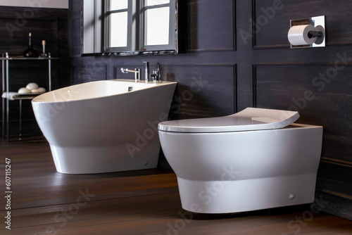 Generative AI illustration of Large Luxury Bathroom with luxurious design