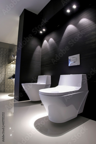 Generative AI illustration of Large Luxury Bathroom with luxurious design